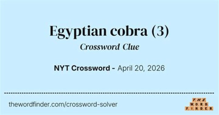 Egyptian cobra Crossword Clue Daily Themed Answer With 3 letters