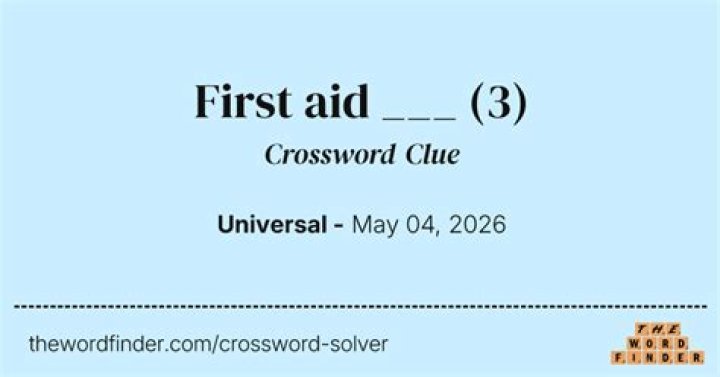 First aid tincture Crossword Clue LA Times Answer - News