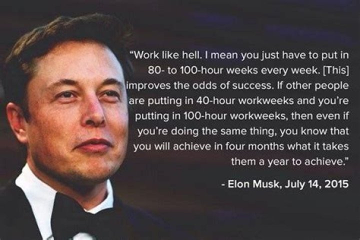 How many hours do Elon Musk work?