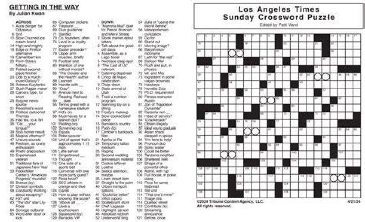 LA Times Word with box or car Crossword Clue Answers with 4 letters