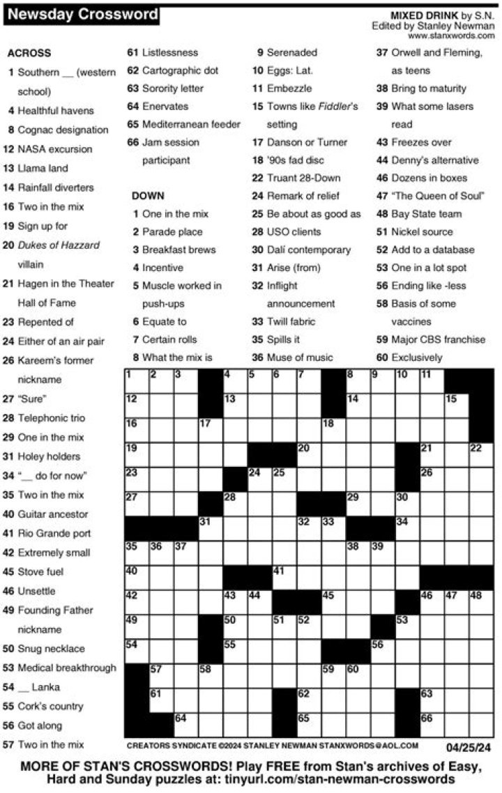 Newsday Hard covers Crossword Clue Answers with 6 letters - News