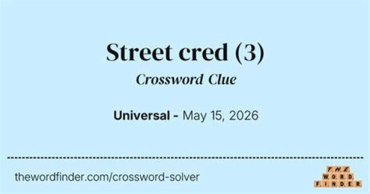 Newsday Street cred Crossword Clue Answers with 3 letters - News