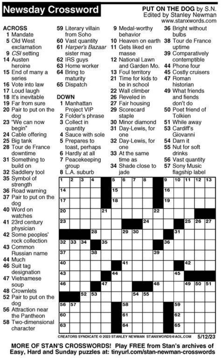 Newsday Visibility obstacle Crossword Puzzle clues and Answers - News