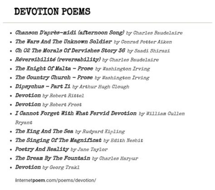 Poems of devotion