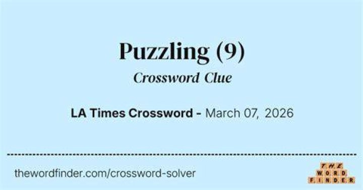 Puzzling problem Crossword Clue LA Times Answer - News