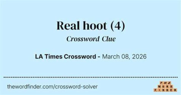 Real hoot Crossword Clue Newsday - News