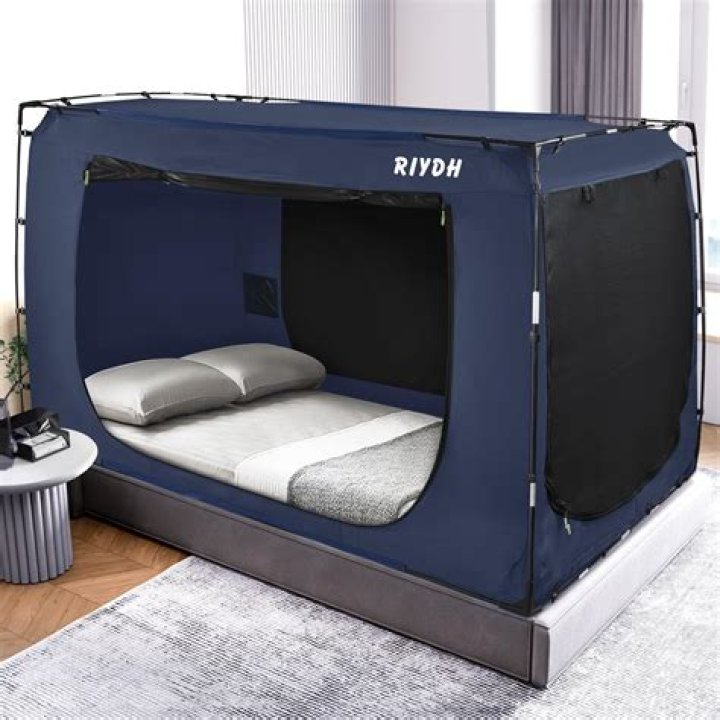 Simple bed in a tent