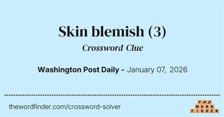 Skin blemish, slangily NYT Crossword Clue