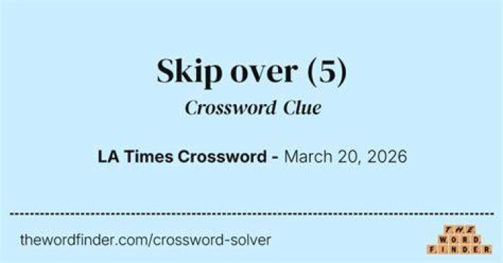 Skip over in pronouncing Crossword Clue NYT Answer - News