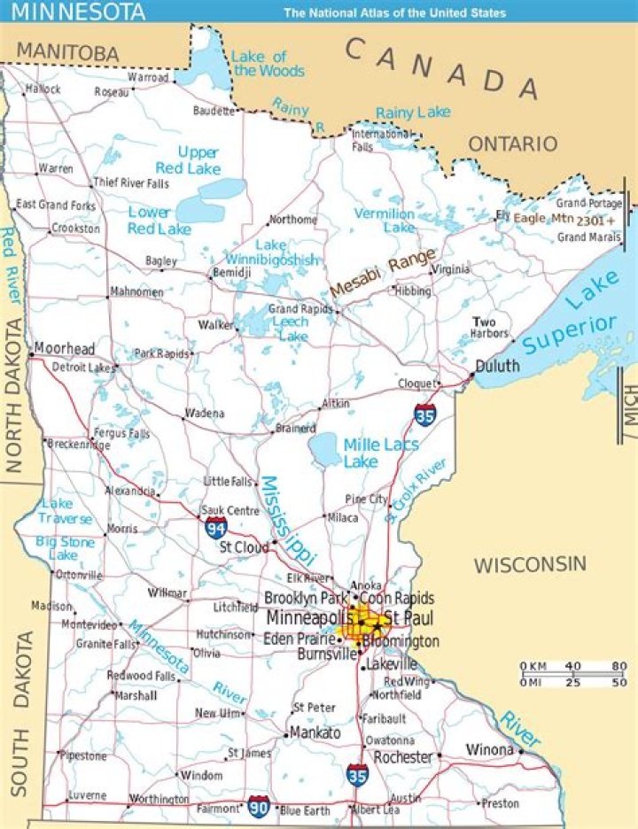 State between Missouri and Minnesota