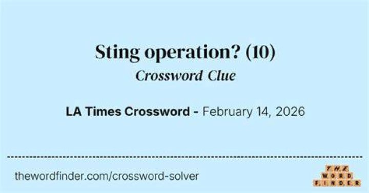 Sting operation, e.g. Crossword Clue NYT - News