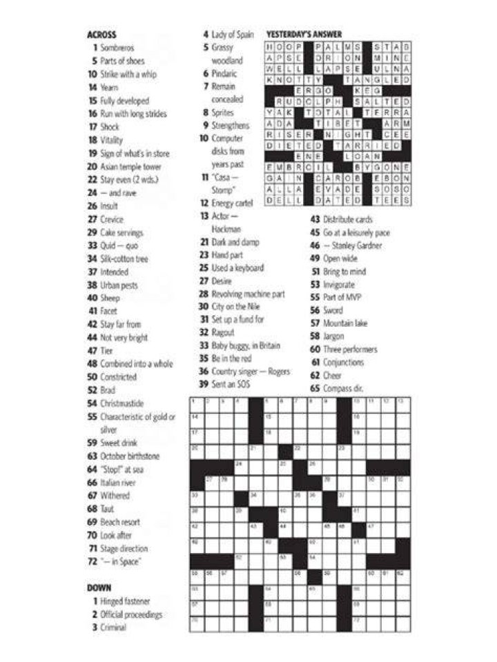 Universal Therapy topic Crossword Puzzle clues and Answers with 6 letters
