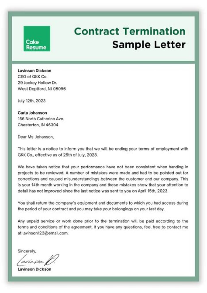 When can a contractor terminate the contract?